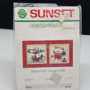 Sunset Counted Cross Stitch Kit Christmas Scenes Miniature Collection